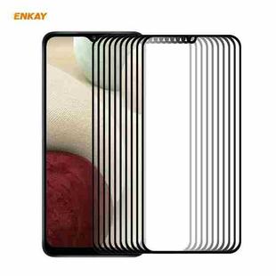 For Samsung Galaxy A12 10 PCS ENKAY Hat-Prince Full Glue 0.26mm 9H 2.5D Tempered Glass Full Coverage Film