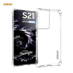 For Samsung Galaxy S21 Ultra 5G Hat-Prince ENKAY Clear TPU Shockproof Case Soft Anti-slip Cover