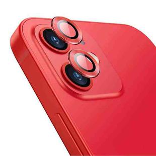 For iPhone 12 / 12 mini ENKAY Hat-Prince Aluminium Alloy + Tempered Glass Camera Lens Cover Full Coverage Protector(Red)