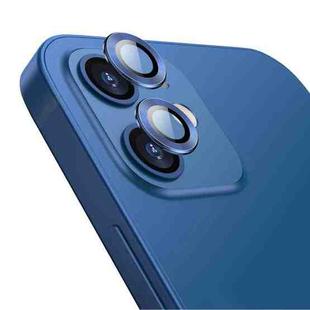 For iPhone 12 / 12 mini ENKAY Hat-Prince Aluminium Alloy + Tempered Glass Camera Lens Cover Full Coverage Protector(Blue)