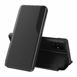 For Samsung Galaxy A52 5G / 4G Side Display  Shockproof Horizontal Flip Leather Case with Holder(Black)