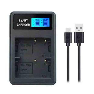 For Canon BP-511/511A Smart LCD Display USB Dual-Channel Charger