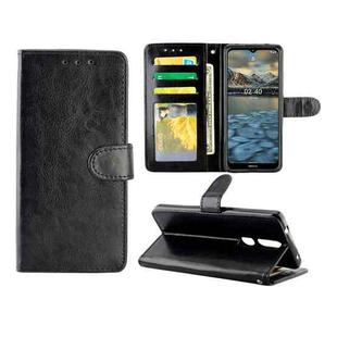 For Nokia 2.4 Crazy Horse Texture Leather Horizontal Flip Protective Case with Holder & Card Slots & Wallet & Photo Frame(Black)