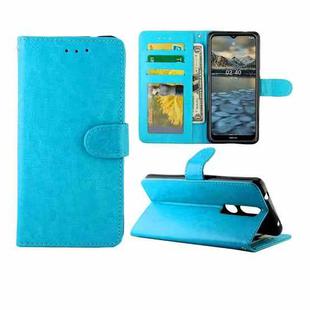 For Nokia 2.4 Crazy Horse Texture Leather Horizontal Flip Protective Case with Holder & Card Slots & Wallet & Photo Frame(baby Blue)