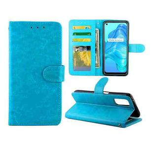 For OPPO Realme V5 5G/Realme 7 5G Crazy Horse Texture Leather Horizontal Flip Protective Case with Holder & Card Slots & Wallet & Photo Frame(baby Blue)
