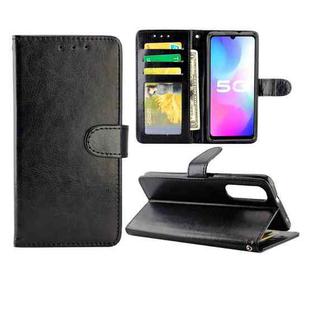 For Vivo Y73S Crazy Horse Texture Leather Horizontal Flip Protective Case with Holder & Card Slots & Wallet & Photo Frame(Black)