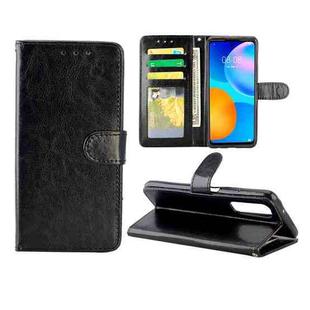 For Huawei P Smart(2021)/Y7a Crazy Horse Texture Leather Horizontal Flip Protective Case with Holder & Card Slots & Wallet & Photo Frame(Black)