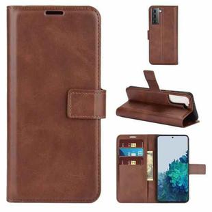 For Samsung Galaxy S21+ 5G Retro Calf Pattern Buckle Horizontal Flip Leather Case with Holder & Card Slots & Wallet (Dark Brown)