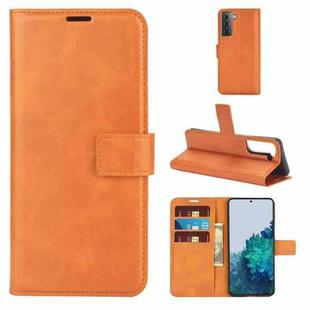 For Samsung Galaxy S21+ 5G Retro Calf Pattern Buckle Horizontal Flip Leather Case with Holder & Card Slots & Wallet (Yellow)