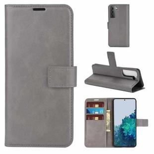 For Samsung Galaxy S21+ 5G Retro Calf Pattern Buckle Horizontal Flip Leather Case with Holder & Card Slots & Wallet (Gray)