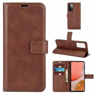 For Samsung Galaxy A72 5G / 4G Retro Calf Pattern Buckle Horizontal Flip Leather Case with Holder & Card Slots & Wallet (Dark Brown)