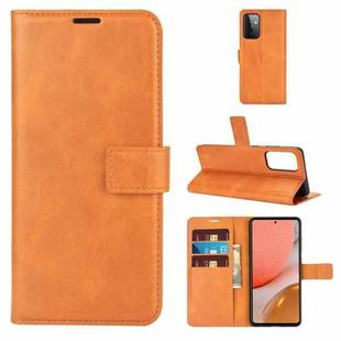 For Samsung Galaxy A72 5G/ 4G Retro Calf Pattern Buckle Horizontal Flip Leather Case with Holder & Card Slots & Wallet (Yellow)
