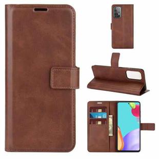 For Samsung Galaxy A52 5G / 4G Retro Calf Pattern Buckle Horizontal Flip Leather Case with Holder & Card Slots & Wallet (Dark Brown)