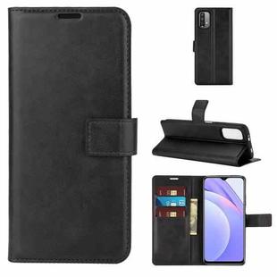 For Xiaomi Redmi Note 9 4G/Redmi  9 Power Retro Calf Pattern Buckle Card Wallet Left and Right Flip Phone Holster with Bracket Function(Black)