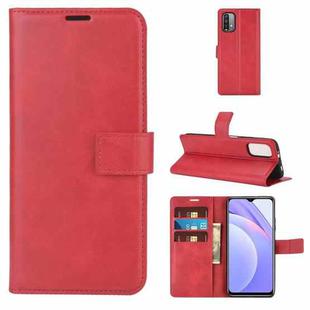 For Xiaomi Redmi Note 9 4G/Redmi  9 Power Retro Calf Pattern Buckle Card Wallet Left and Right Flip Phone Holster with Bracket Function(Red)