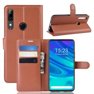 Litchi Skin PU Leather Wallet Stand Mobile Casing for Huawei P SMART Z(Brown)