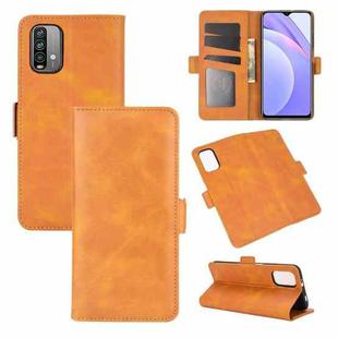 For Xiaomi Redmi Note 9 4G Dual-side Magnetic Buckle Horizontal Flip Leather Case with Holder & Card Slots & Wallet(Yellow)