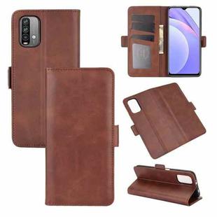 For Xiaomi Redmi Note 9 4G Dual-side Magnetic Buckle Horizontal Flip Leather Case with Holder & Card Slots & Wallet(Brown)