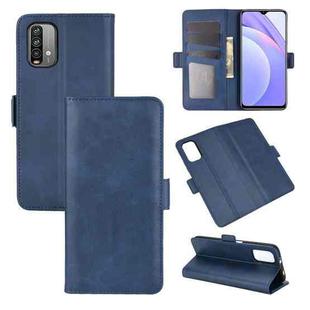For Xiaomi Redmi Note 9 4G Dual-side Magnetic Buckle Horizontal Flip Leather Case with Holder & Card Slots & Wallet(Dark Blue)