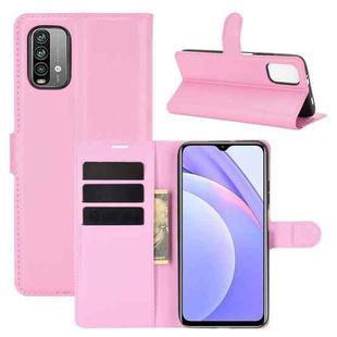 For Xiaomi Redmi Note 9 4G Litchi Texture Horizontal Flip Protective Case with Holder & Card Slots & Wallet(Pink)