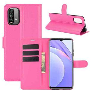For Xiaomi Redmi Note 9 4G Litchi Texture Horizontal Flip Protective Case with Holder & Card Slots & Wallet(Rose red)