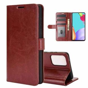 For Samsung Galaxy A52 5G  R64 Texture Single Horizontal Flip Protective Case with Holder & Card Slots & Wallet& Photo Frame(Brown)