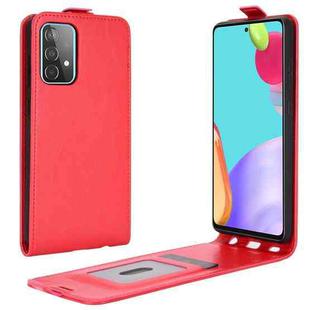 For Samsung Galaxy A52 5G  R64 Texture Single Vertical Flip Leather Protective Case with Card Slots & Photo Frame(Red)