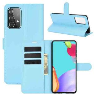 For Samsung Galaxy A52 5G / 4G Litchi Texture Horizontal Flip Protective Case with Holder & Card Slots & Wallet(Blue)