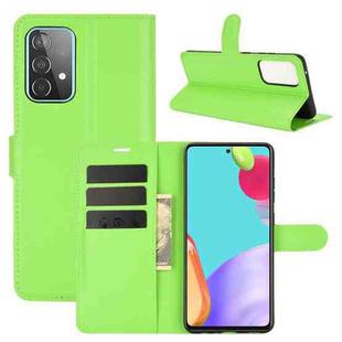 For Samsung Galaxy A52 5G / 4G Litchi Texture Horizontal Flip Protective Case with Holder & Card Slots & Wallet(Green)