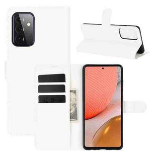 For Samsung Galaxy A72 5G / 4GLitchi Texture Horizontal Flip Protective Case with Holder & Card Slots & Wallet(White)