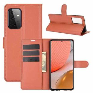 For Samsung Galaxy A72 5G / 4G Litchi Texture Horizontal Flip Protective Case with Holder & Card Slots & Wallet(Brown)