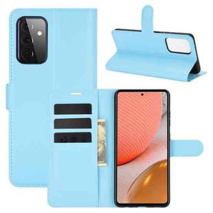 For Samsung Galaxy A72 5G / 4G Litchi Texture Horizontal Flip Protective Case with Holder & Card Slots & Wallet(Blue)