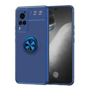 For vivo Y51 2020 Metal Ring Holder 360 Degree Rotating TPU Case(Blue+Blue)