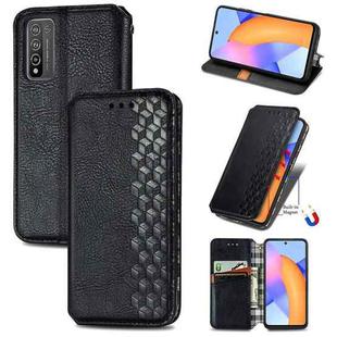 For Huawei Honor 10 X Lite Cubic Grid Pressed Horizontal Flip Magnetic PU Leather Case with Holder & Card Slots & Wallet(Black)