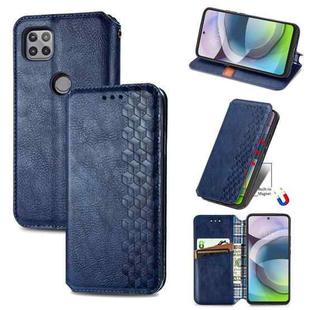 For Motorola MOTO G 5G Cubic Grid Pressed Horizontal Flip Magnetic PU Leather Case with Holder & Card Slots & Wallet(Blue)