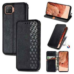 For OPPO F17 Cubic Grid Pressed Horizontal Flip Magnetic PU Leather Case with Holder & Card Slots & Wallet(Black)