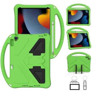 For iPad 10.2 2021 / 2020 / 2019 EVA Flat Anti Falling Protective Case Shell with Holder(Green)