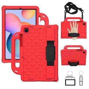 For Galaxy Tab S6 Lite P610/P615 Diamond Series EVA  Anti-Fall Shockproof Sleeve Protective Shell Case with Holder & Strap(Red)