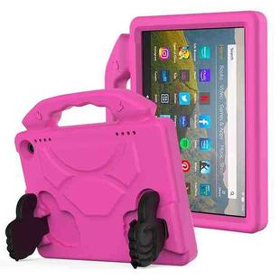 For Amazon Kindle Fire HD8 Plus (2020) EVA Material Children Flat Anti Falling Cover Protective Shell with Thumb Bracket(Rose Red)