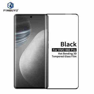 For vivo X60 Pro PINWUYO 9H 3D Hot Bending Tempered Glass Film(Black)