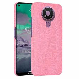 For Nokia 3.4 Shockproof Crocodile Texture PC + PU Case(Pink)