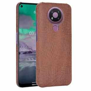 For Nokia 3.4 Shockproof Crocodile Texture PC + PU Case(Brown)