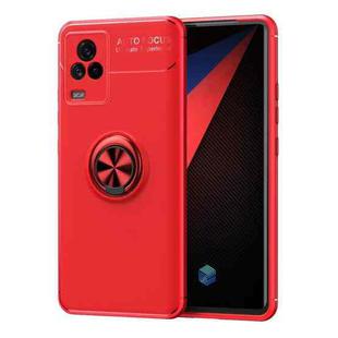 For vivo IQOO7 Metal Ring Holder 360 Degree Rotating TPU Case(Red+Red)