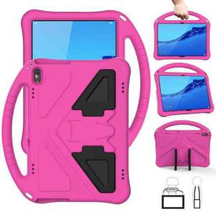 For Huawei MediaPad T5 10.1 EVA Flat Anti Falling Protective Case Shell with Holder(RoseRed)