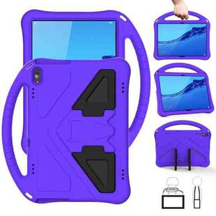 For Huawei MediaPad T5 10.1 EVA Flat Anti Falling Protective Case Shell with Holder(Purple)