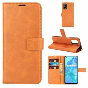 For OPPO Realme V5 / K7X Retro Calf Pattern Buckle Horizontal Flip Leather Case with Holder & Card Slots & Wallet(Yellow)