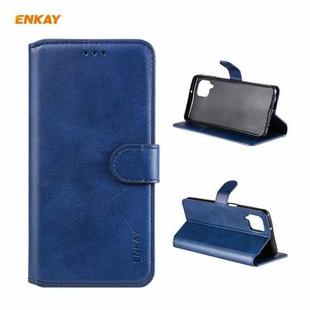 For Samsung Galaxy A12 5G ENKAY Hat-Prince Horizontal Flip PU Leather Case with Holder & Card Slots & Wallet(Dark Blue)