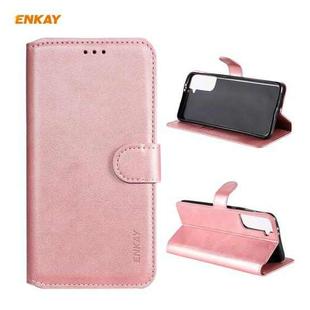 For Samsung Galaxy S21 5G ENKAY Hat-Prince Horizontal Flip PU Leather Case with Holder & Card Slots & Wallet(Pink)