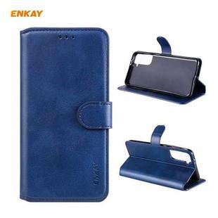 For Samsung Galaxy S21 5G ENKAY Hat-Prince Horizontal Flip PU Leather Case with Holder & Card Slots & Wallet(Dark Blue)