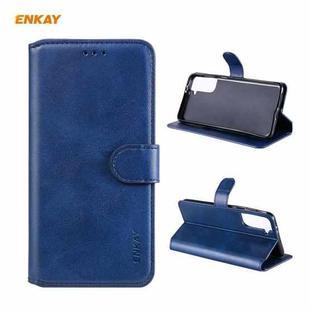 For Samsung Galaxy S21+ 5G ENKAY Hat-Prince Horizontal Flip PU Leather Case with Holder & Card Slots & Wallet(Dark Blue)